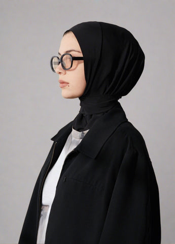 Instant jersey hijab black