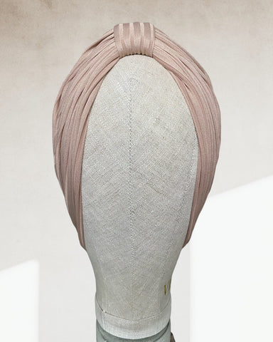 Beige jersey turban