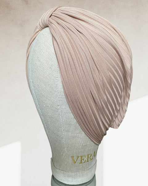 Beige jersey turban