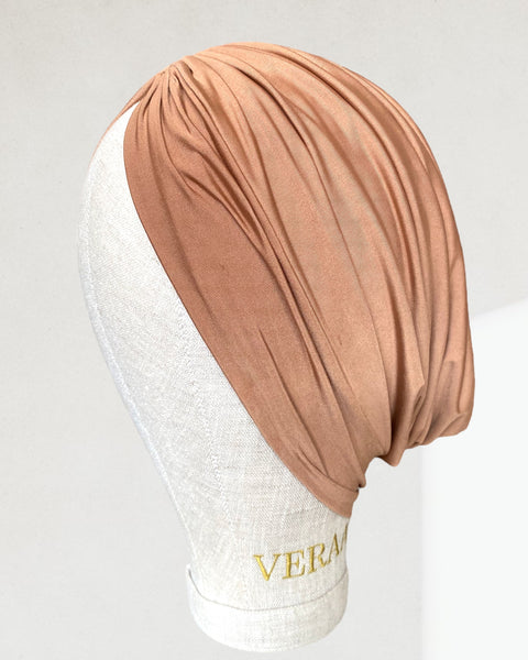 Luna light brown turban