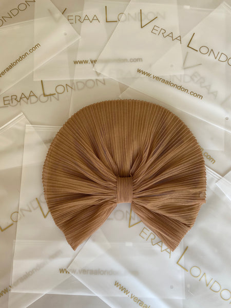 Camel tulle turban