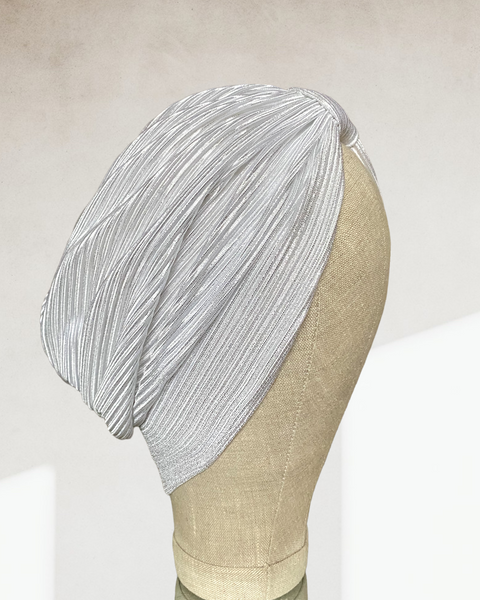 Silver grey classic turban