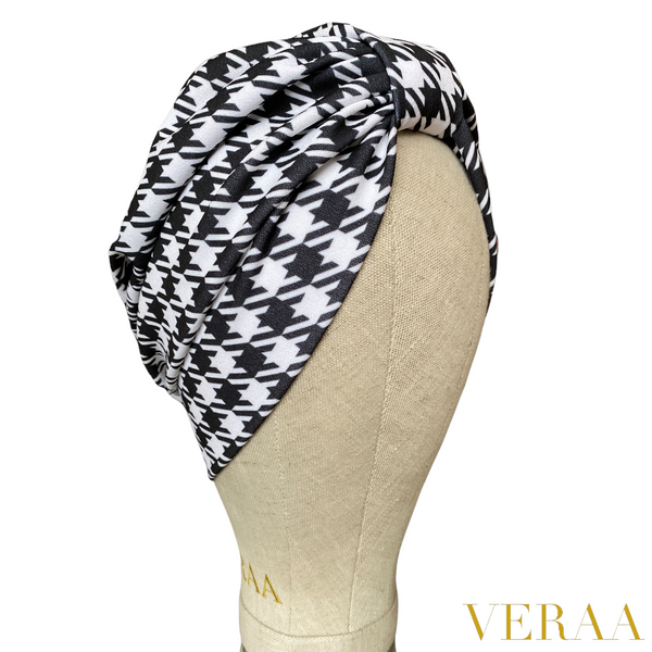 Houndstooth pattern turban