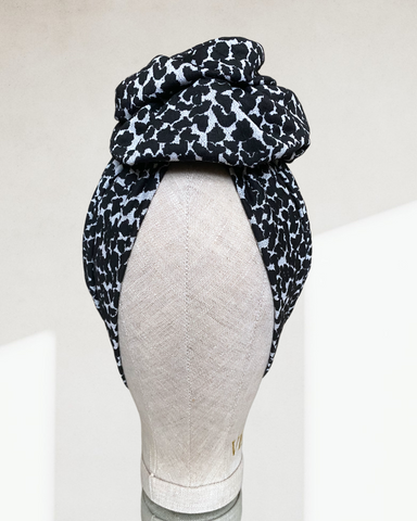 Top flower black/grey turban