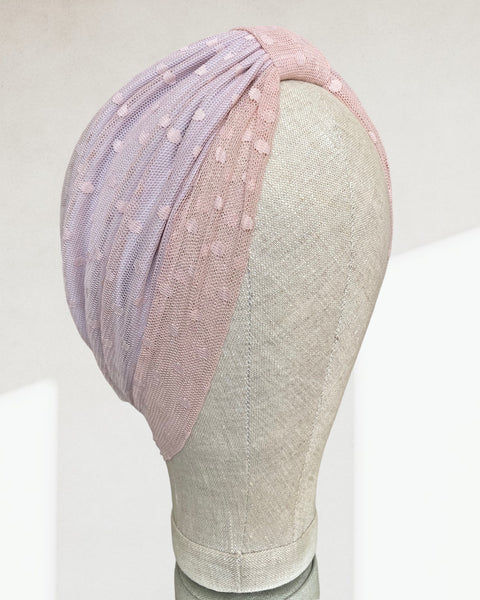 Tulle polka dot turban