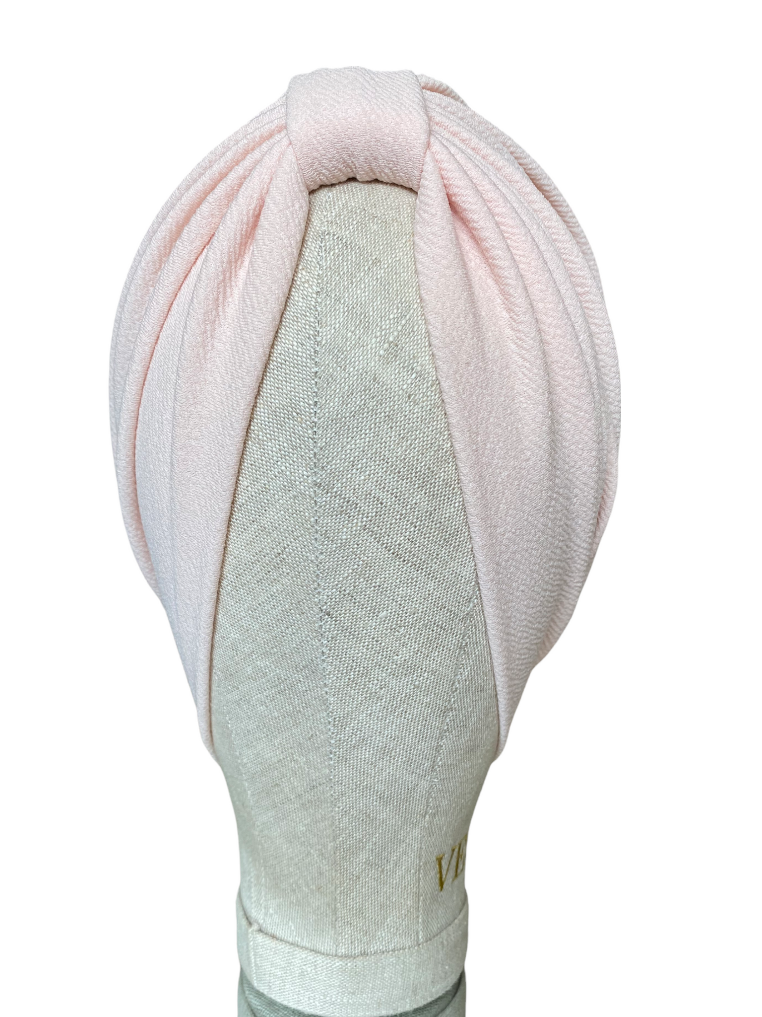 Nude pink texture jersey turban