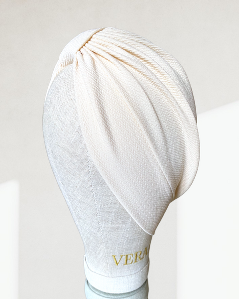 Cream texture jersey classic turban