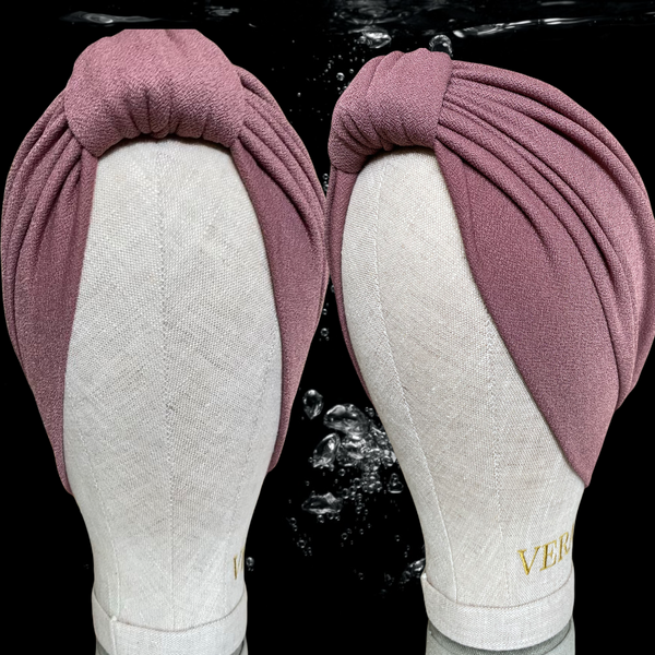 Mauve double knot turban