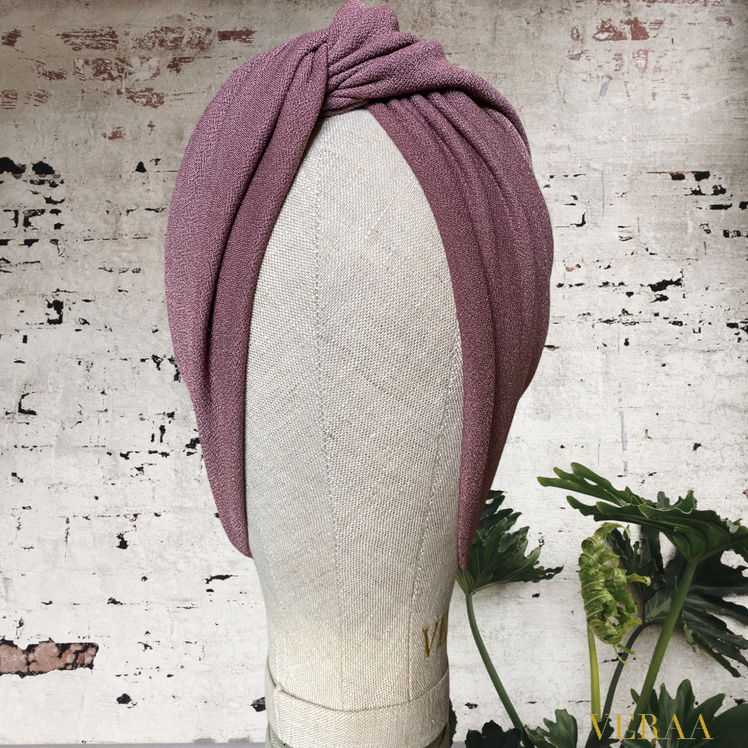 Mauve cross turban