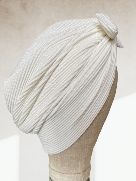 Top knot crinkle turban