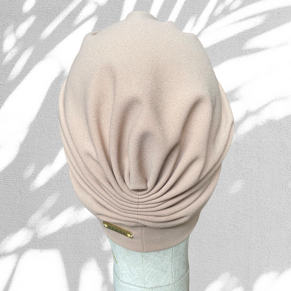 Powder beige classic turban