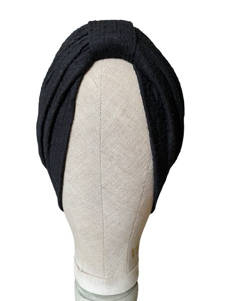 Black geometric print classic turban