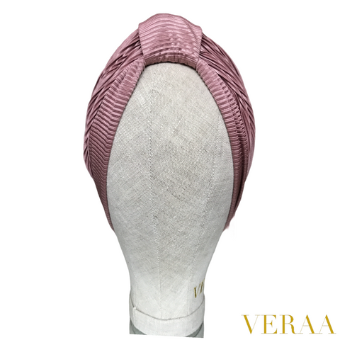 Satin Pleated pink turban