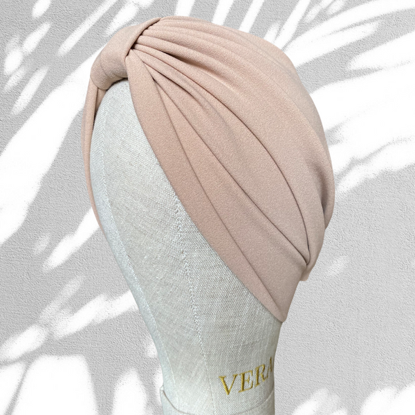 Powder beige classic turban