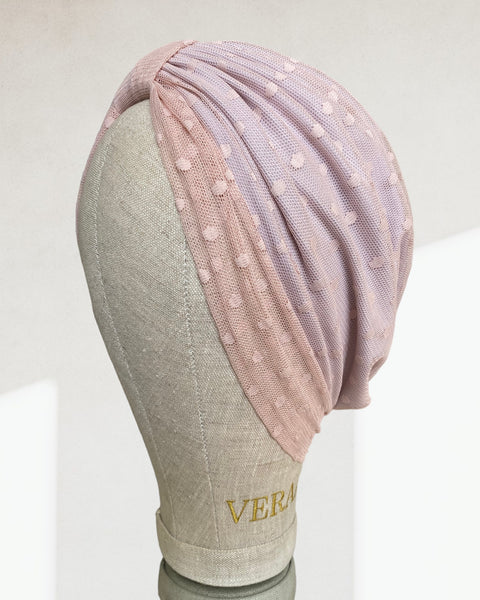 Tulle polka dot turban