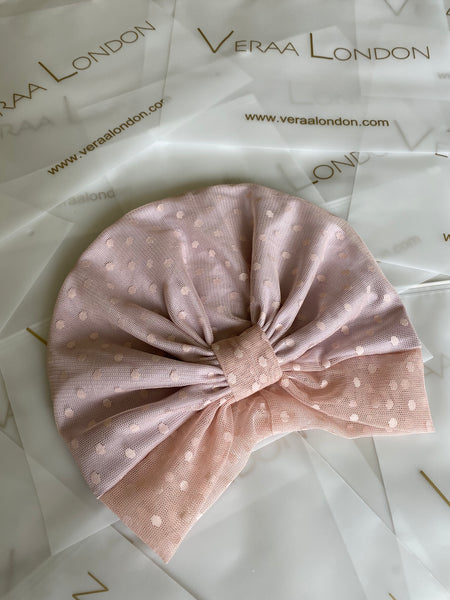 Tulle polka dot turban