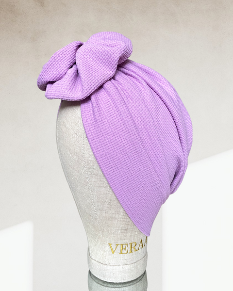 Purple flower turban