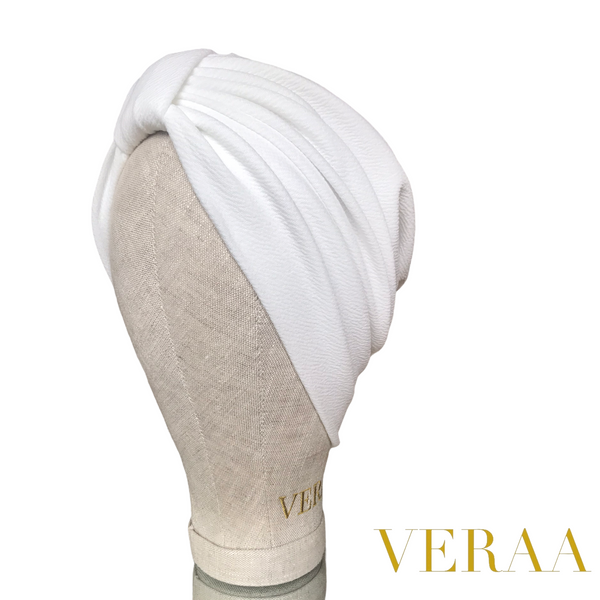 White texture jersey turban