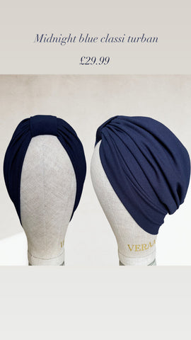 Midnight blue classic turban