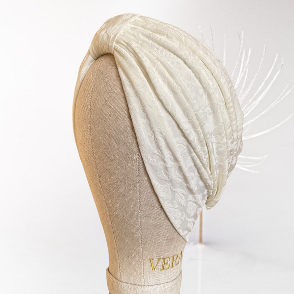 Jacquard Ivory turban