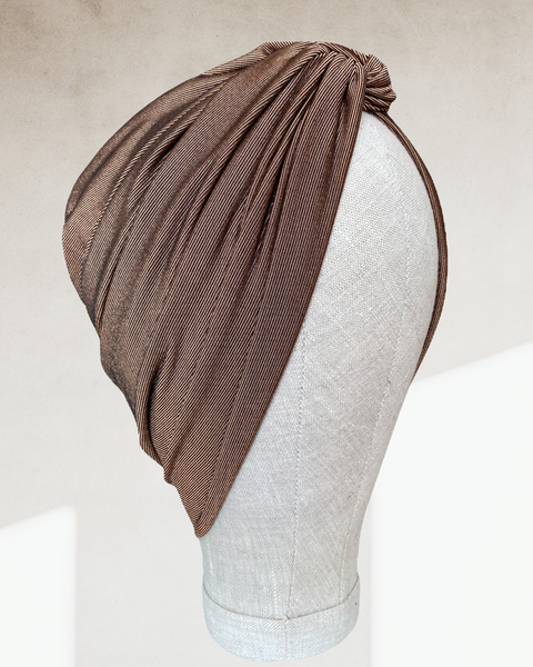 Rust brown cross turban