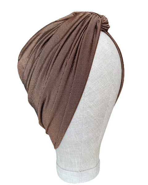 Rust brown cross turban