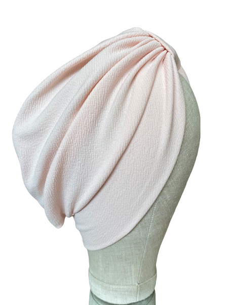 Nude pink texture jersey turban