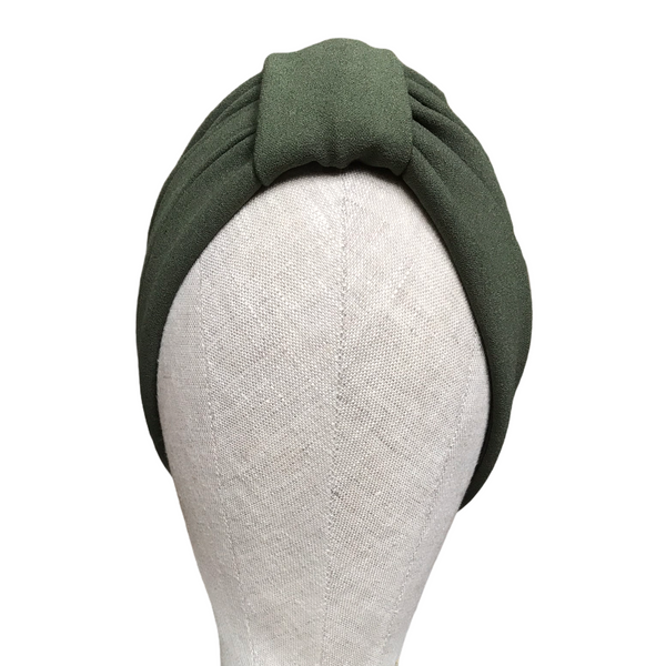 Khaki crepe turban