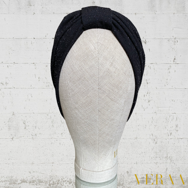 Black sparkly turban