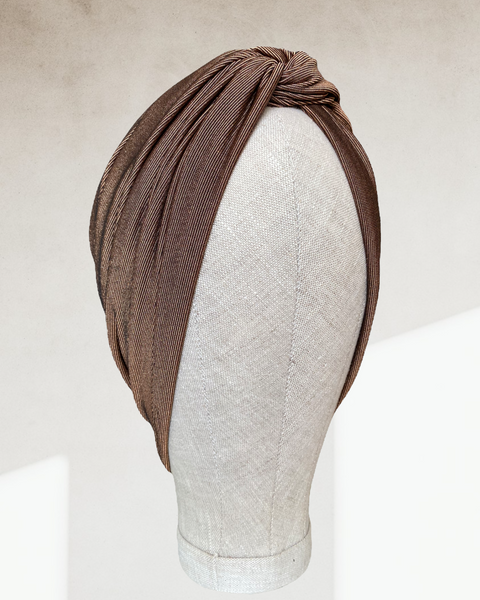 Rust brown cross turban