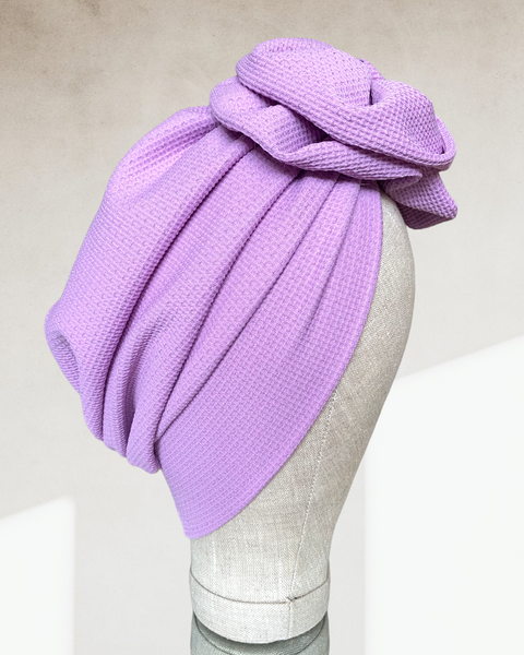 Purple flower turban