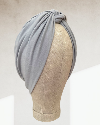 Light grey cross turban