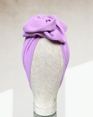 Purple flower turban