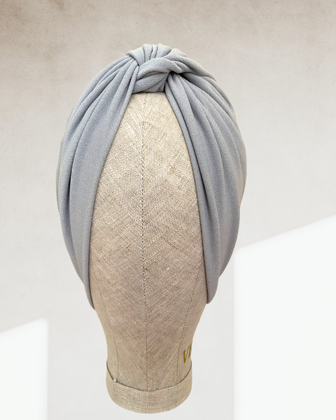 Light grey cross turban