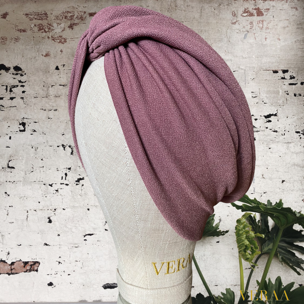 Mauve cross turban