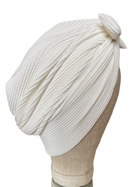 Top knot crinkle turban