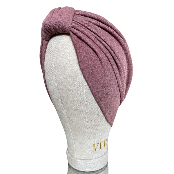 Mauve double knot turban