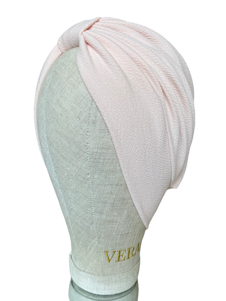 Nude pink texture jersey turban